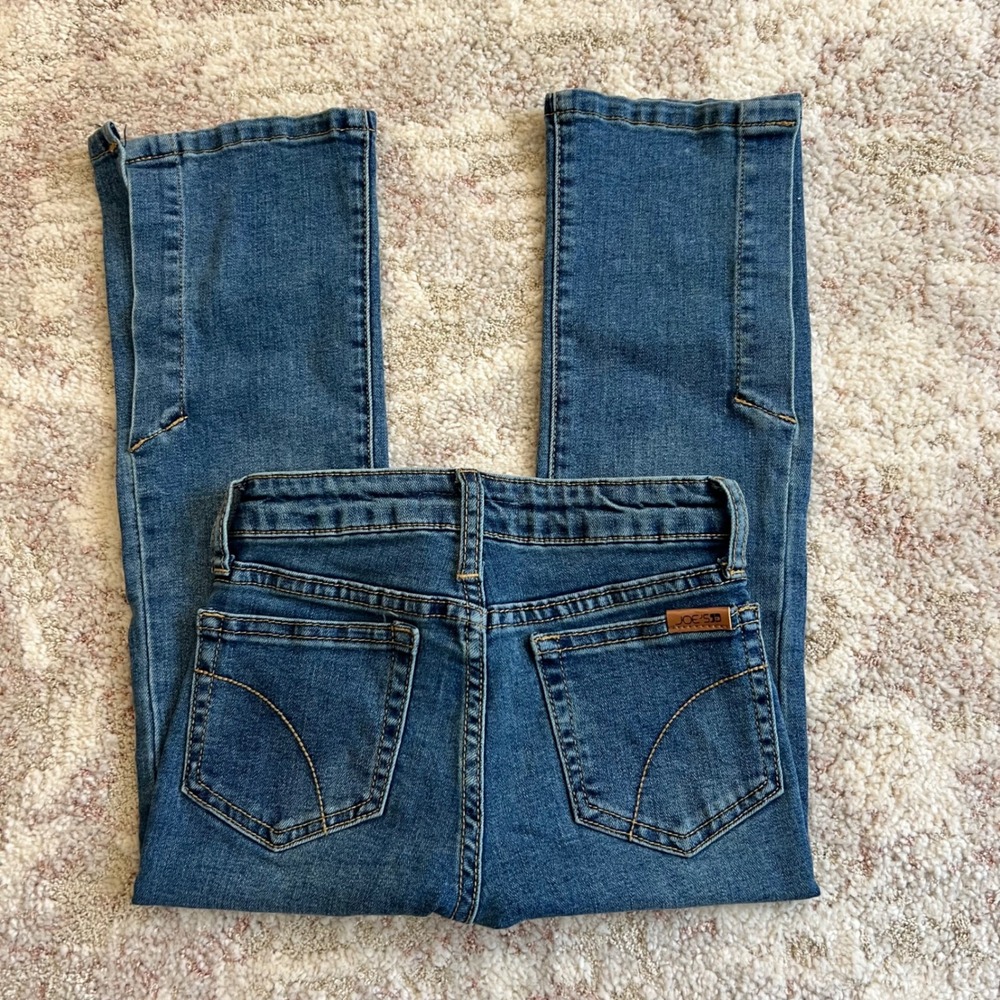 Joes Jeans Girls Size‎ 4 Medium Wash Flare Leg Side Slit Denim Pants Adjustable - Picture 6 of 7